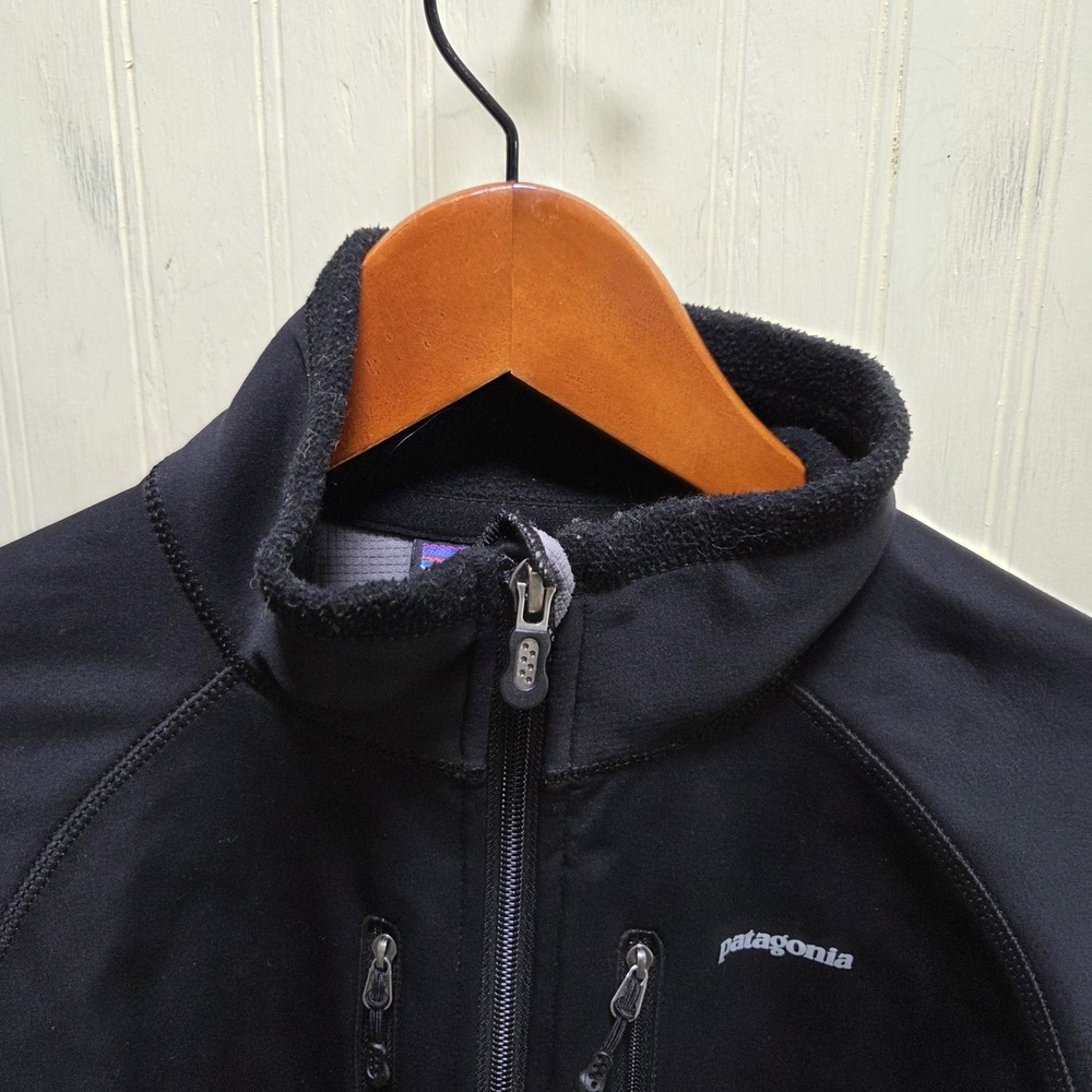 Patagonia Jacket Womens Small Black Full Zip Softshell Fleece Lined Outdoor